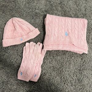 Ralph Lauren Hat, Gloves, and Scarf Set